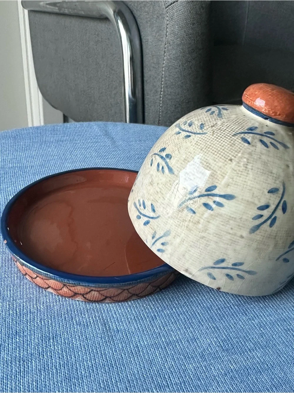 Vintage Kate McRostie Tuscan Ceramic Butter Dish Cottagecore Kitchen Decor 2004